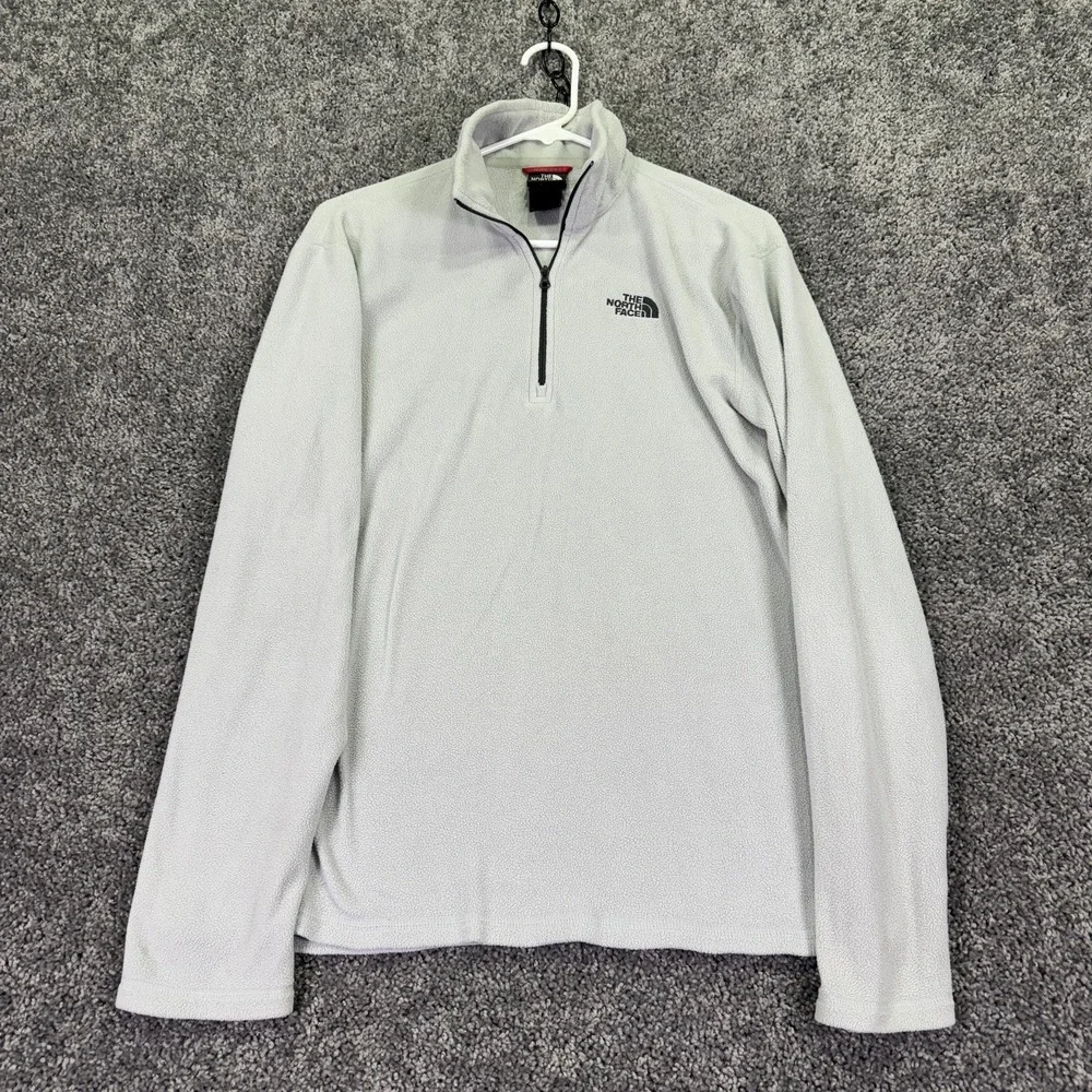 The North Face Sweatshirt Mens Small Gray Fleece 1/4 Zip Pullover Hiking